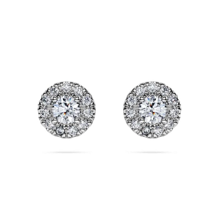 Swarovski Eternity Halo Stud Earrings Lab-Grown diamonds 0.45ct, Sterling Silver