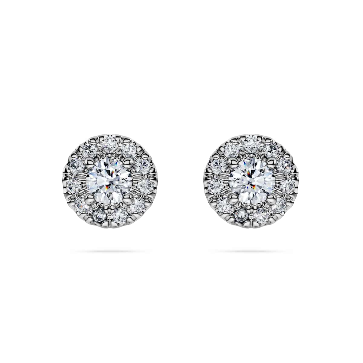 Swarovski Eternity Halo Stud Earrings Lab-Grown diamonds 0.45ct, Sterling Silver