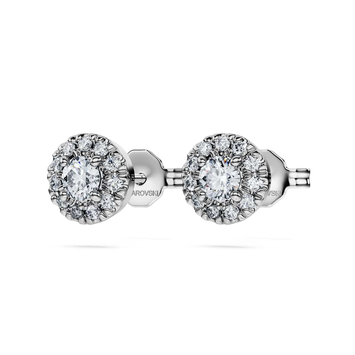Swarovski Eternity Halo Stud Earrings Lab-Grown diamonds 0.45ct, Sterling Silver