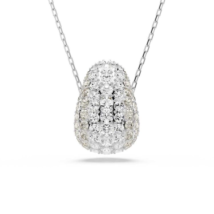 Swarovski Sublima pendant, Round cut, White, Rhodium plated
