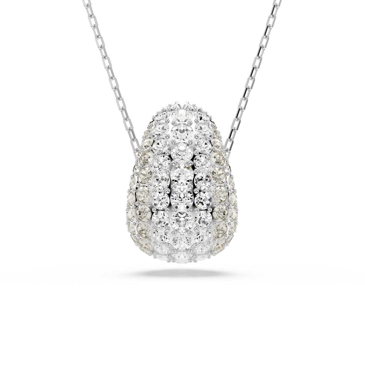 Swarovski Sublima pendant, Round cut, White, Rhodium plated