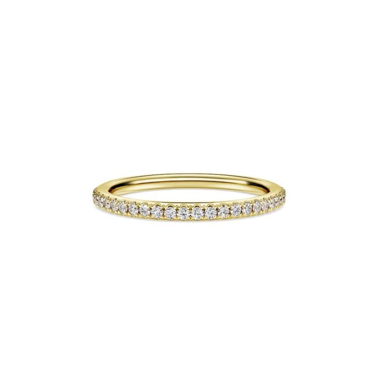 Swarovski Eternity band ring, Lab-grown diamonds 0.2 ct tw, Round shape, 18K yellow gold