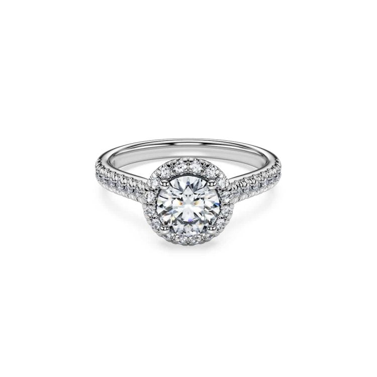Swarovski Eternity halo solitaire ring, Lab-grown diamonds 1.33 ct tw, Round shape, 18ct white gold
