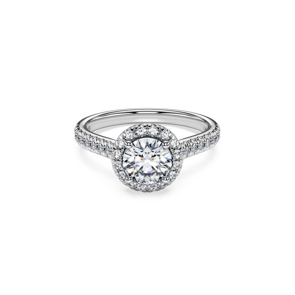 Swarovski Eternity halo solitaire ring, Lab-grown diamonds 1.33 ct tw, Round shape, 18K white gold : 5699192