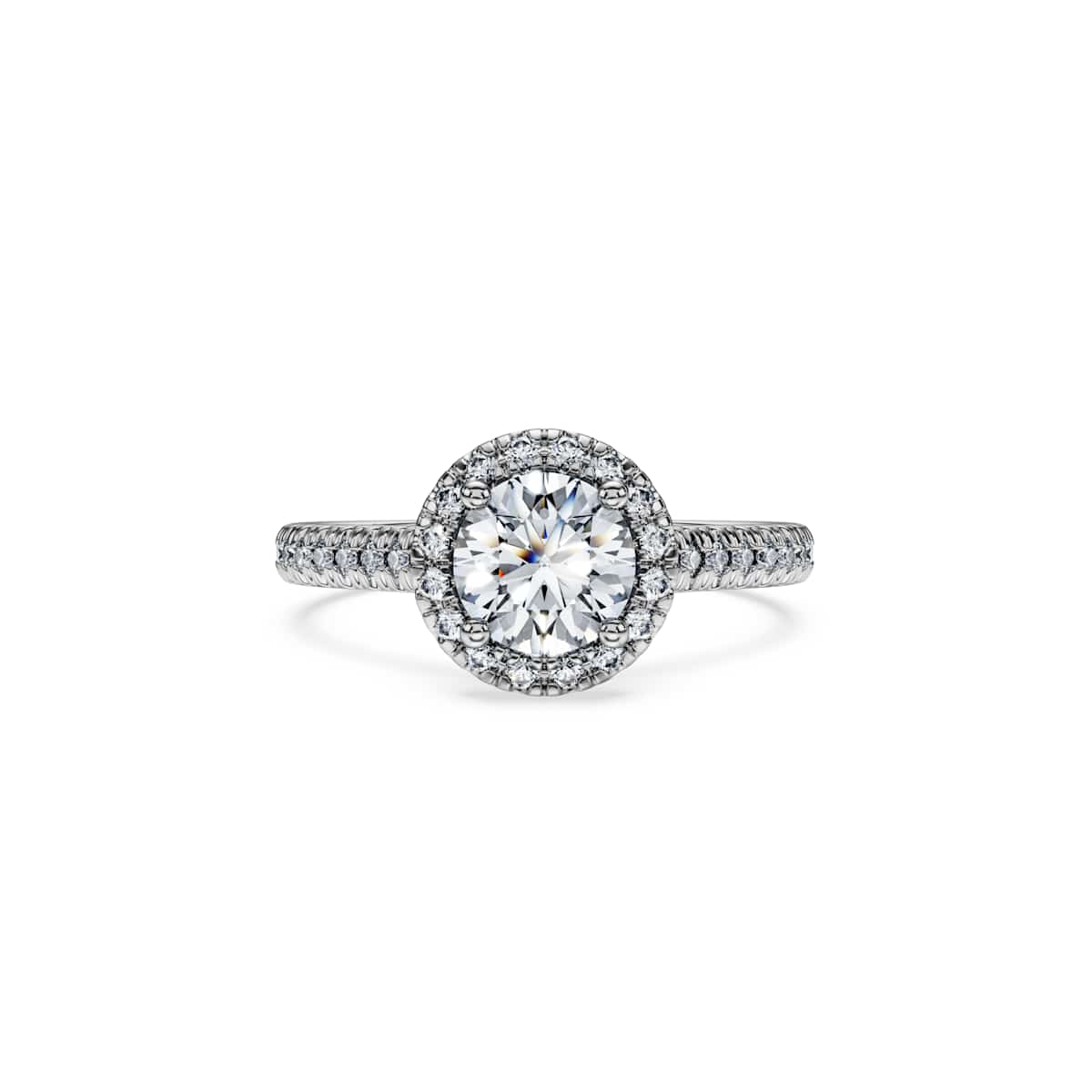 Swarovski Eternity halo solitaire ring, Lab-grown diamonds 1.33 ct tw, Round shape, 18ct white gold