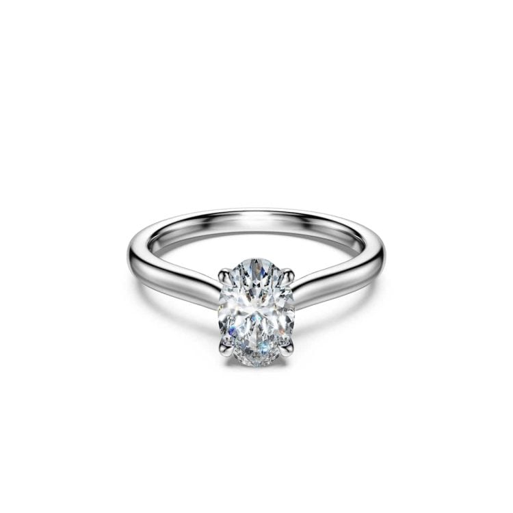 Swarovski Eternity solitaire ring, Lab-grown diamonds, 1 ct, Oval shape, 18ct white gold