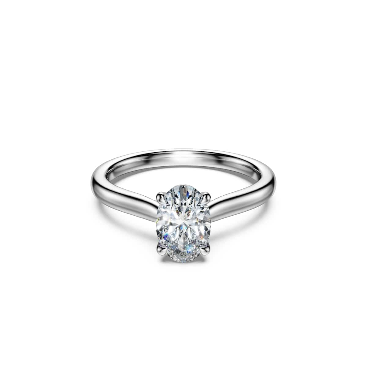 Swarovski Eternity solitaire ring, Lab-grown diamonds 1 ct tw, Oval shape, 18ct white gold : 5699609
