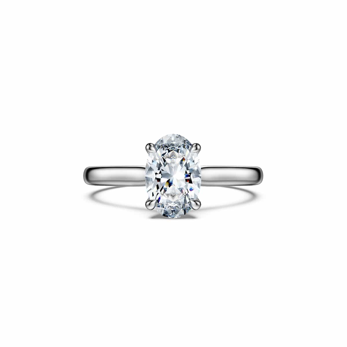 Swarovski Eternity solitaire ring, Lab-grown diamonds, 1 ct, Oval shape, 18ct white gold