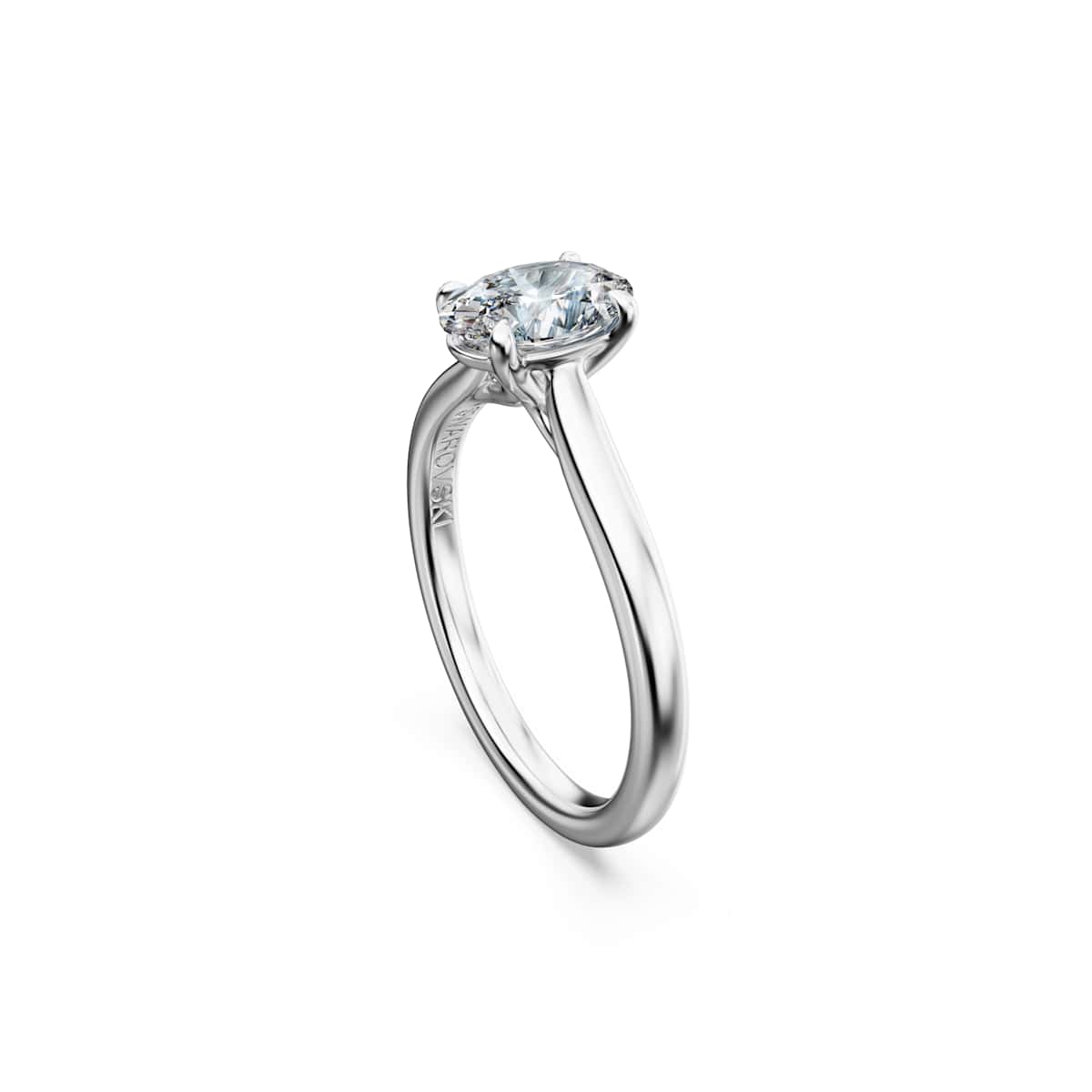 Swarovski Eternity solitaire ring, Lab-grown diamonds, 1 ct, Oval shape, 18ct white gold