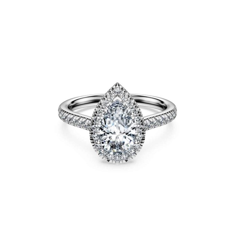 Swarovski Eternity halo solitaire ring, Lab-grown diamonds 1.3 ct tw, Mixed shapes, 18K white gold