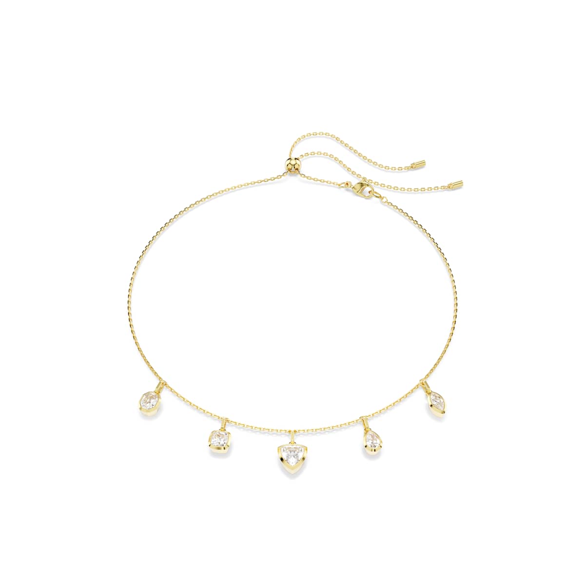 Swarovski Imber necklace, Mixed cuts, White, Gold-tone plated : 5705463
