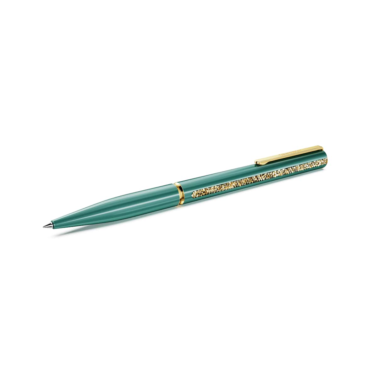 Swarovski Crystal Shimmer Glide ballpoint pen, Green, Green lacquered, gold-tone plated
