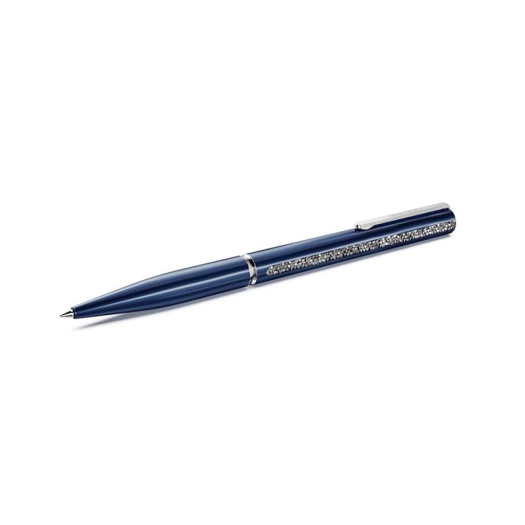 Swarovski Crystal Shimmer Glide ballpoint pen, Blue, Blue lacquered, chrome plated