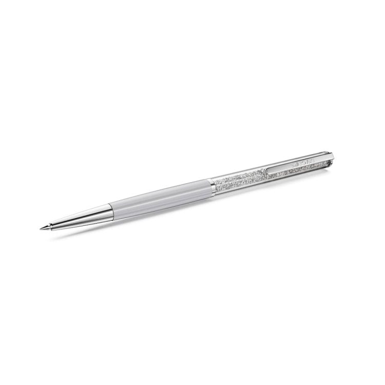 Swarovski Crystalline Silk ballpoint pen, Grey, Grey lacquered