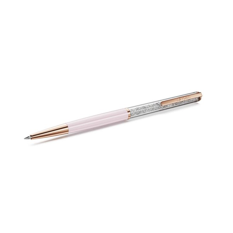 Swarovski Crystalline Silk ballpoint pen, Pink, Pink lacquered, rose gold-tone plated