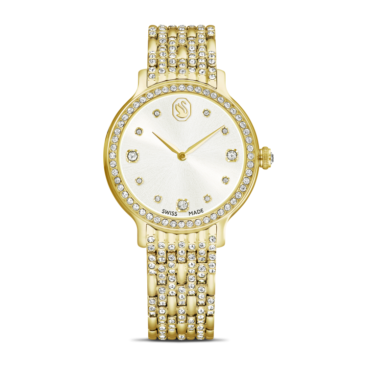 Swarovski Imber watch, Swiss Made, Metal bracelet, Gold tone, Gold-tone finish