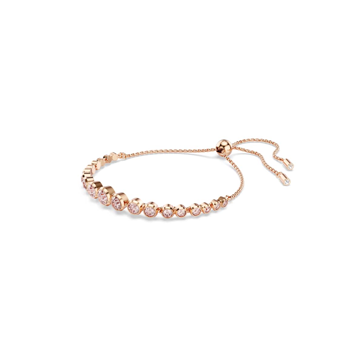 Swarovski Imber Tennis bracelet, Mixed round cuts, Pink, Rose gold-tone plated