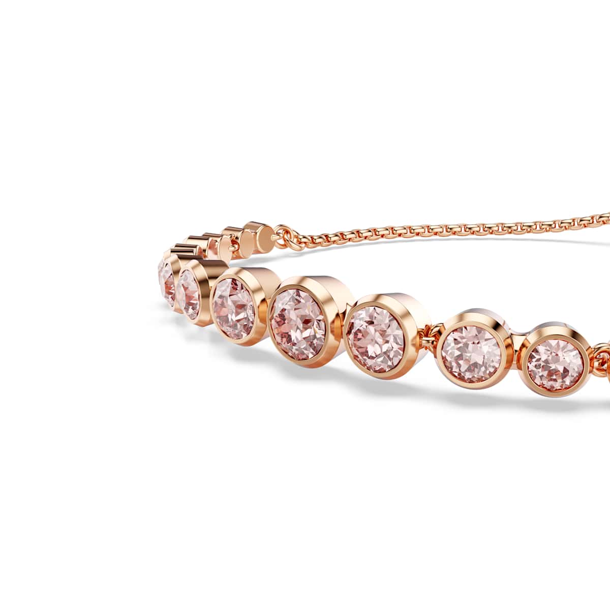 Swarovski Imber Tennis bracelet, Mixed round cuts, Pink, Rose gold-tone plated
