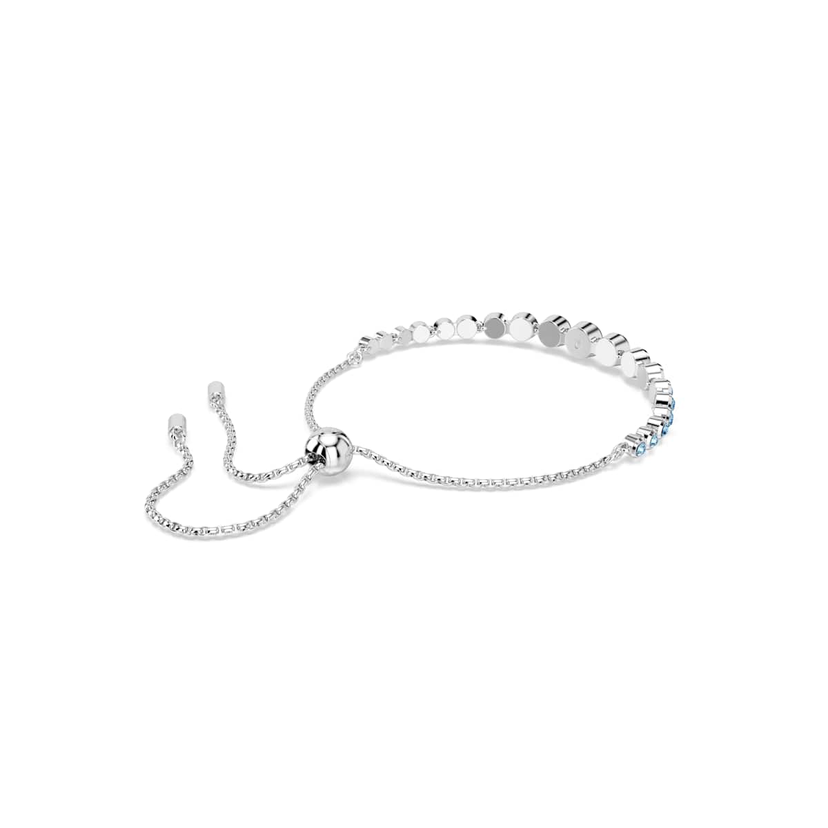 Swarovski Imber Tennis bracelet, Mixed round cuts, Blue, Rhodium plated
