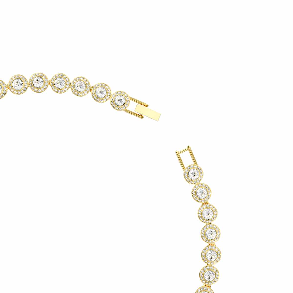 Swarovski Una Angelic Tennis necklace, Round cut, White, Gold-tone plated