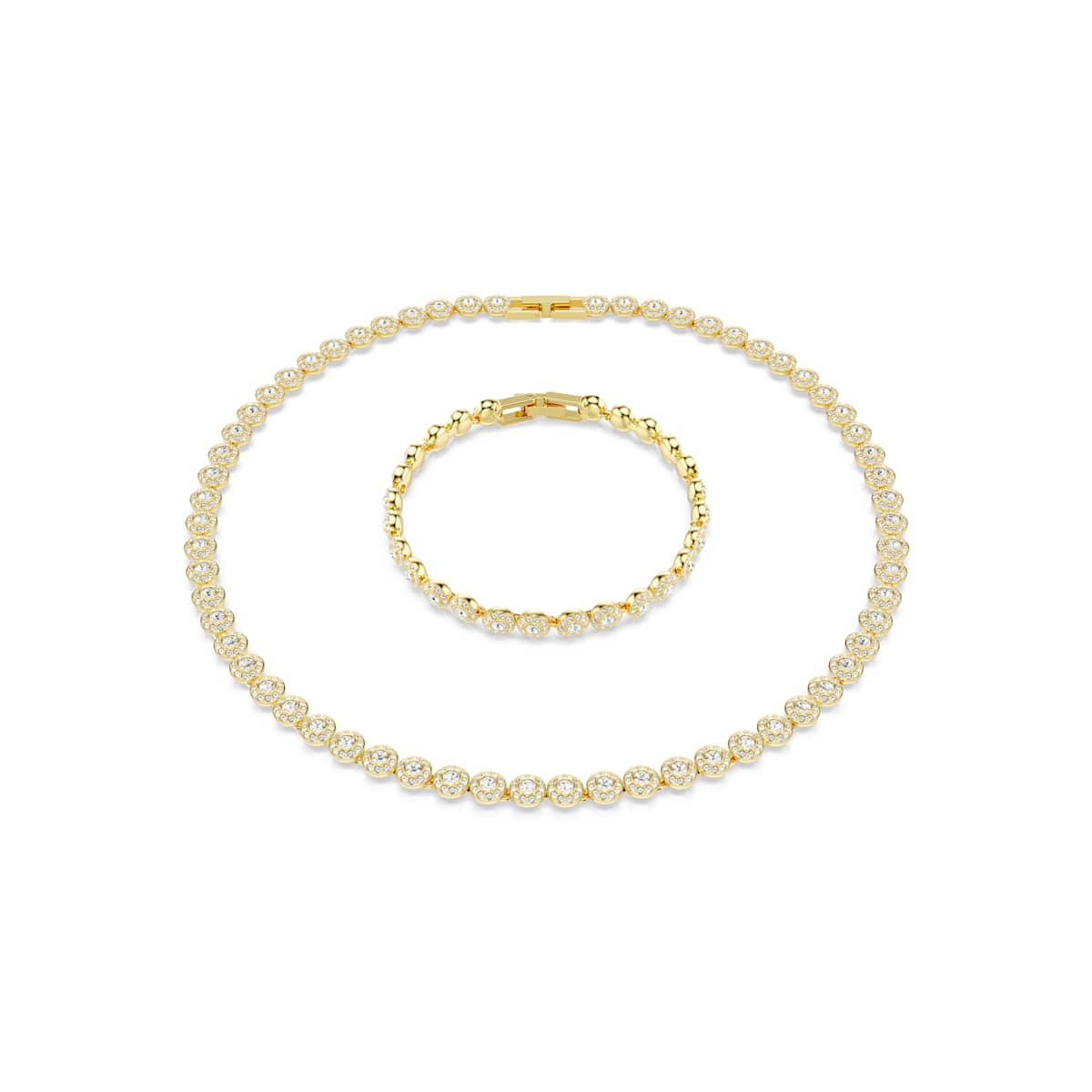 Swarovski Una Angelic set, Round cut, White, Gold-tone plated : 5720506