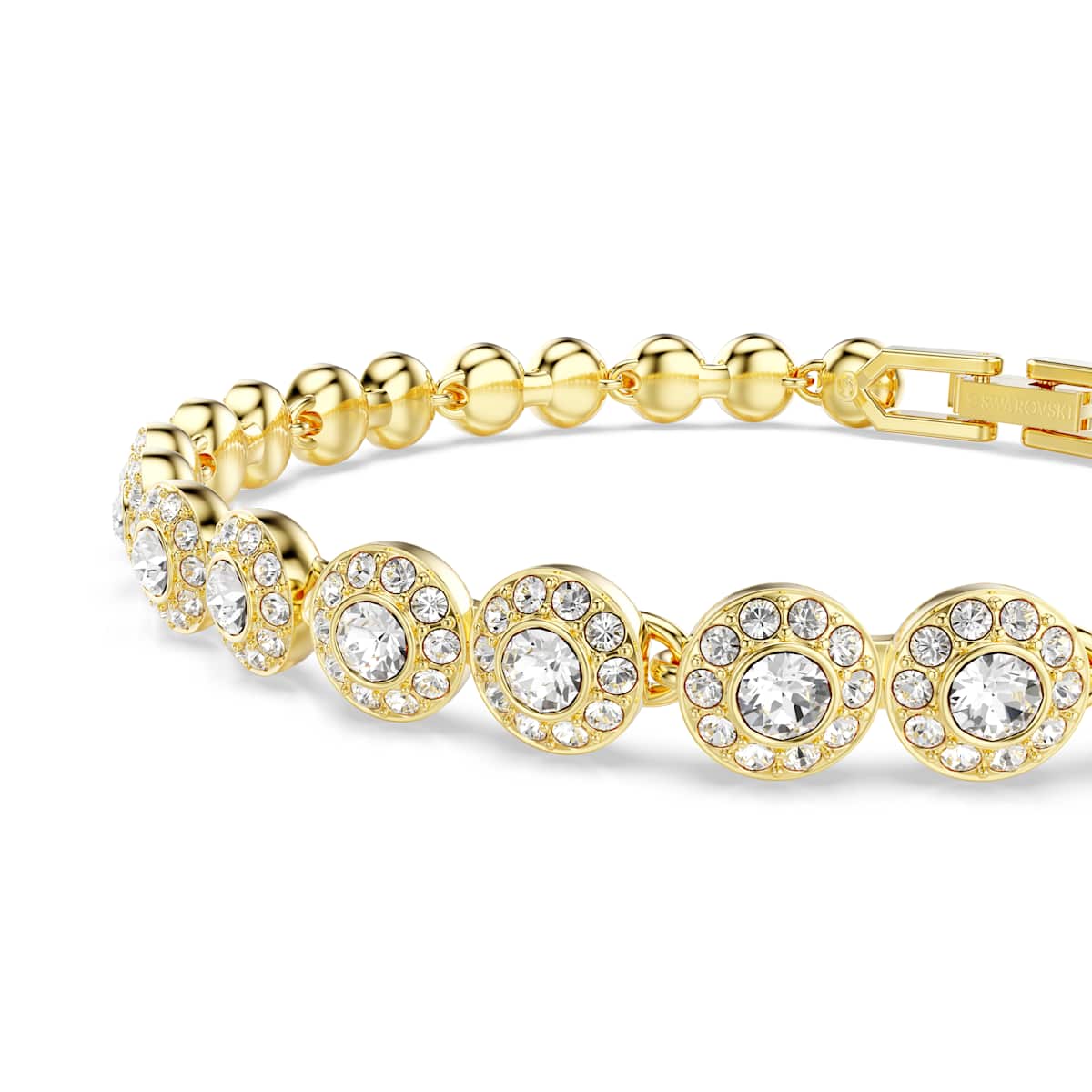 Swarovski Una Angelic set, Round cut, White, Gold-tone plated