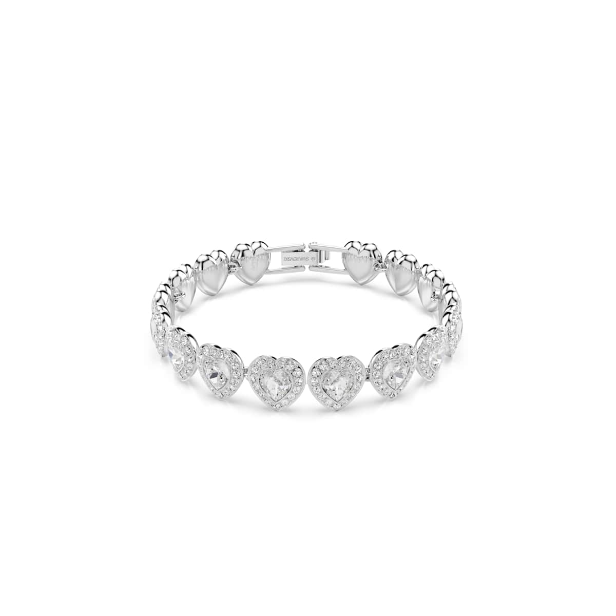 Ariana Grande x Swarovski Tennis bracelet, Mixed cuts, Heart, White, Rhodium plated : 5720860