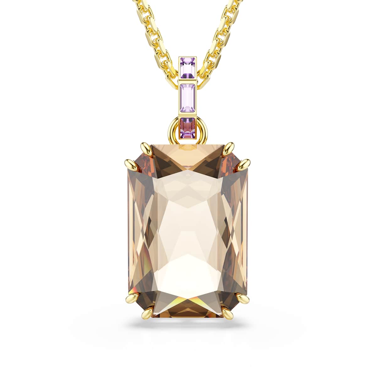 Swarovski Millenia pendant, Octagon cut, Caramel, Gold-tone plated : 5725752