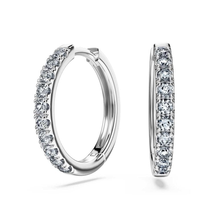 Swarovski Eternity hoop earrings, Lab-grown diamonds 0.5 ct tw, Round shape, Sterling silver Article Number