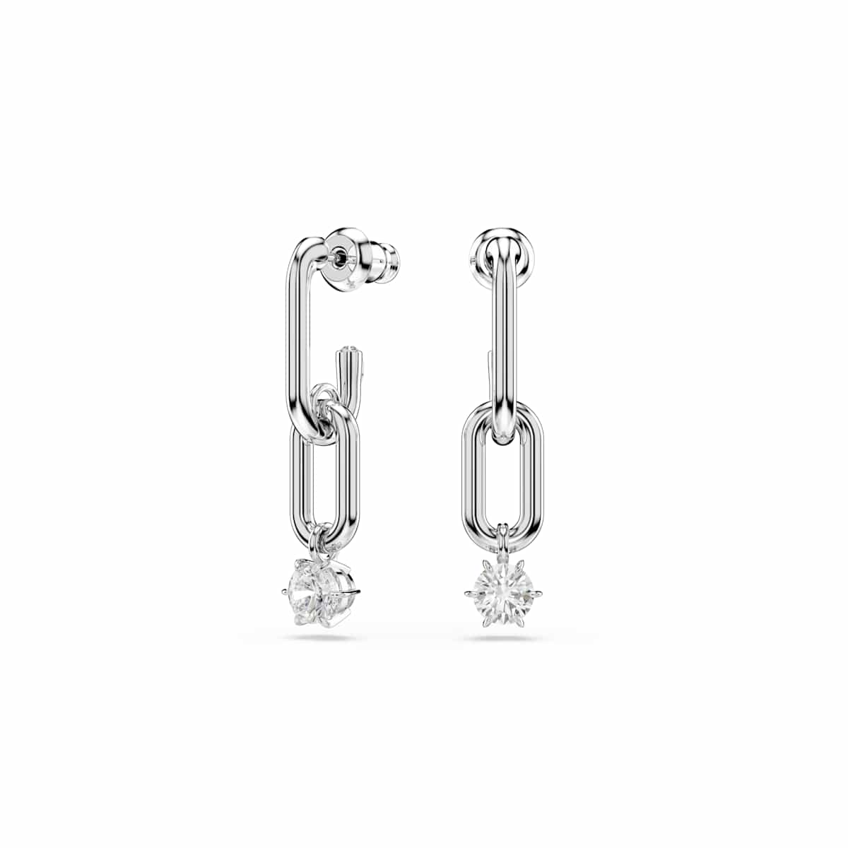 Swarovski Constella drop earrings, Round cut, White, Rhodium plated : 5728584