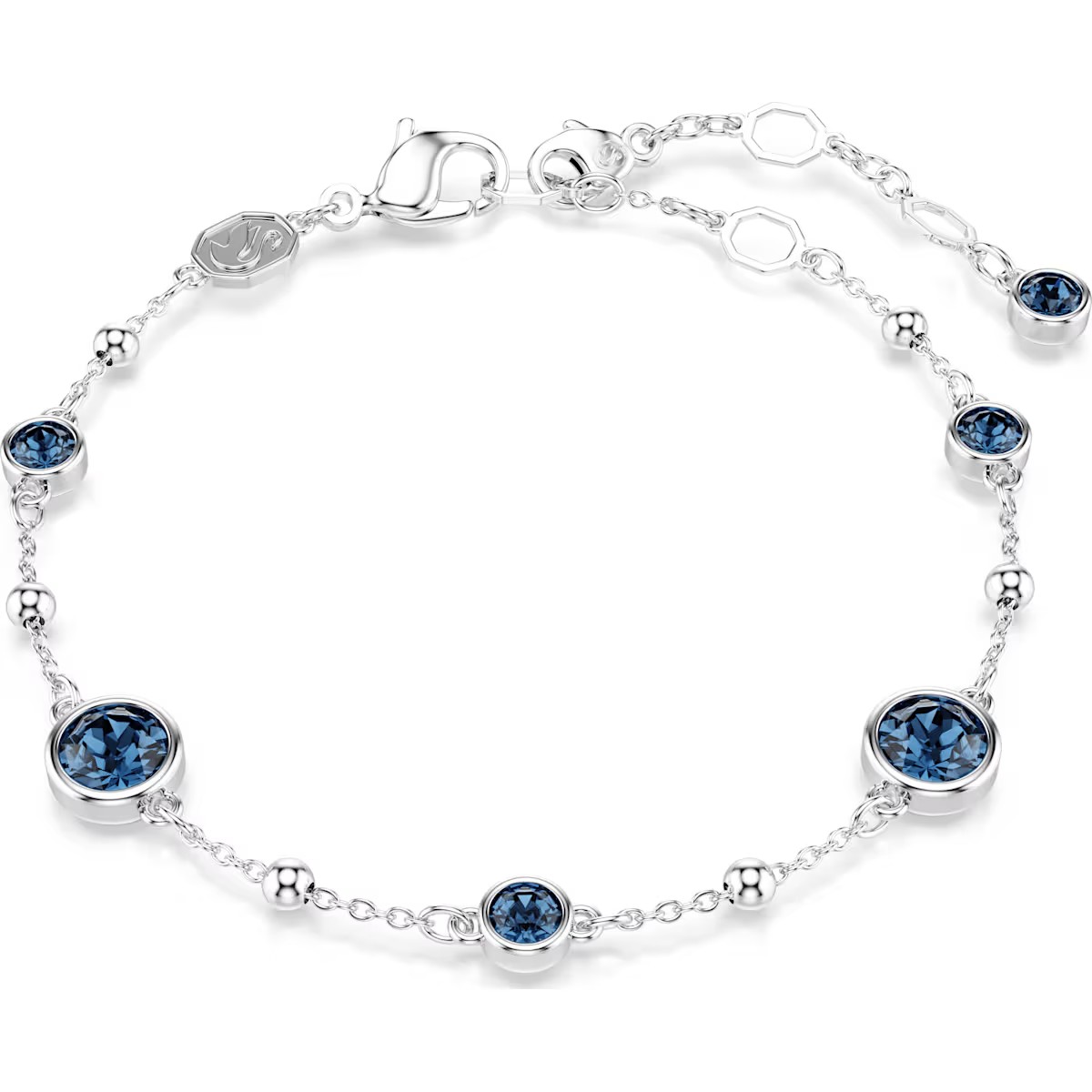 Imber bracelet, Round cut, Blue, Rhodium plated 5730679