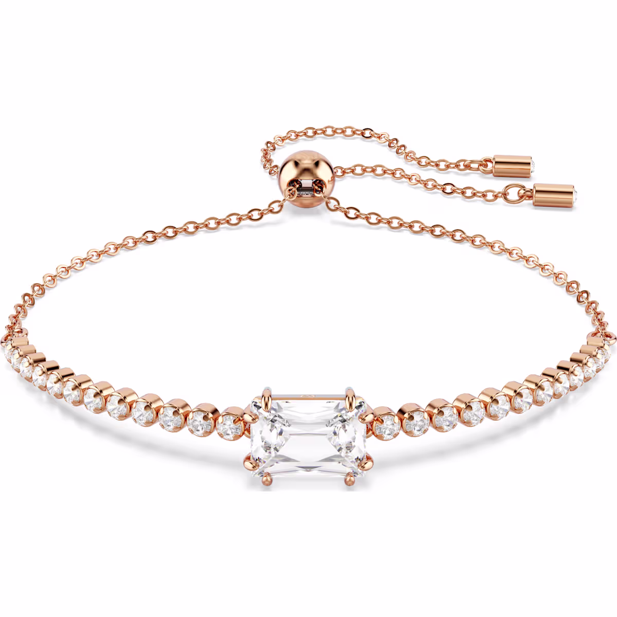 Matrix bracelet, Mixed cuts, White, Rose gold-tone plated 5730706