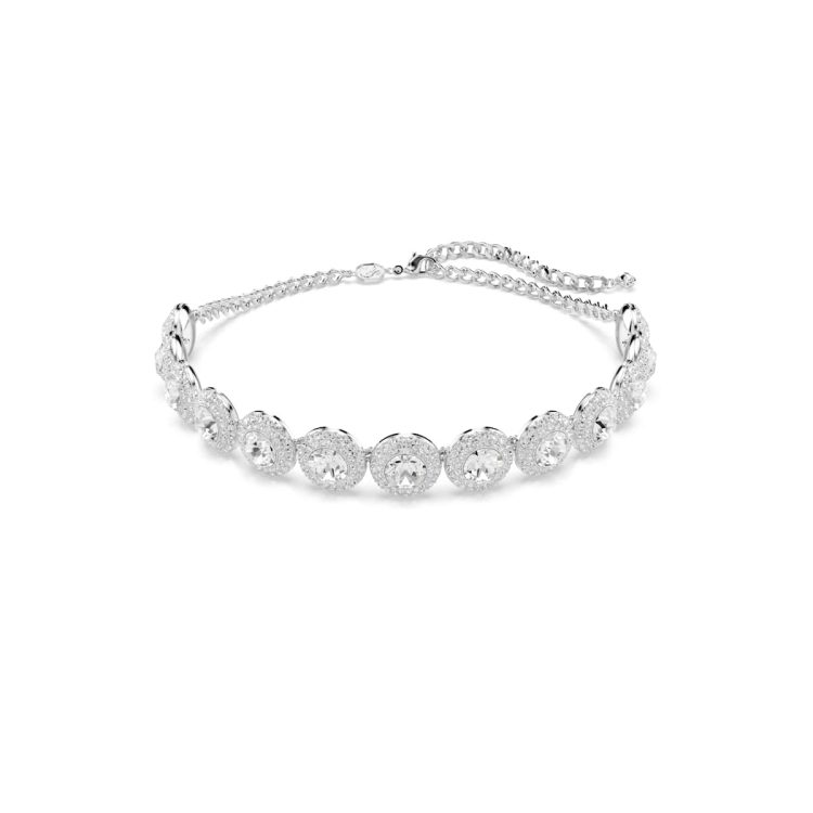 Swarovski Una Angelic choker, White, Rhodium plated
