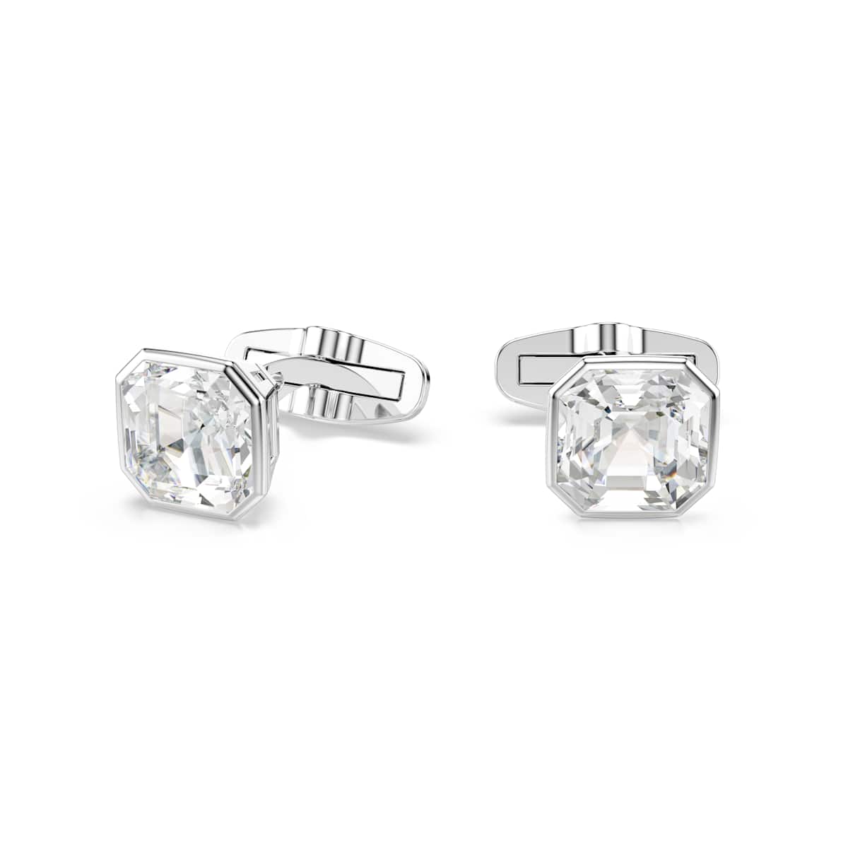 Swarovski Millenia cufflinks, Octagon cut, White, Rhodium plated : 5733306