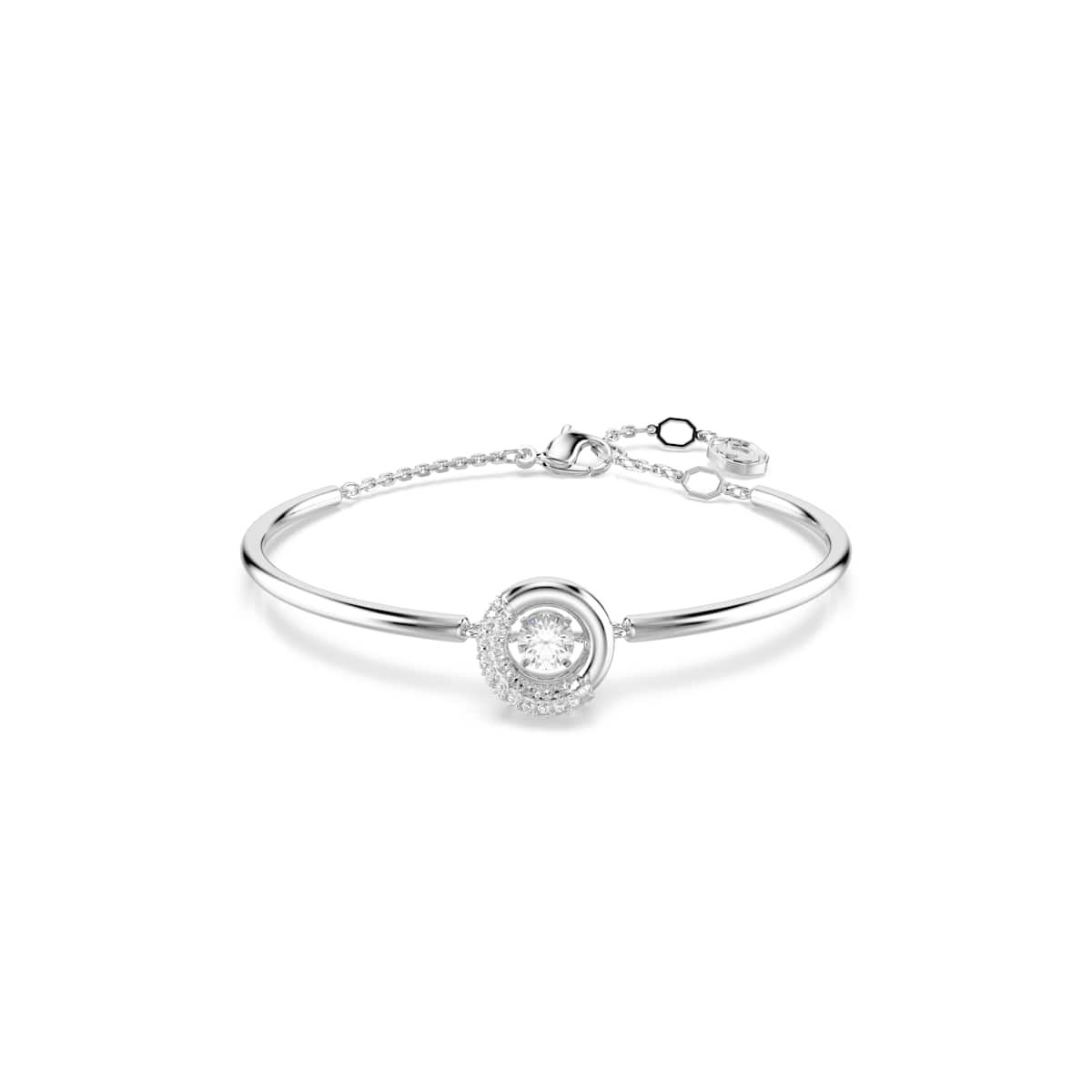 Swarovski Dextera bangle, Round cut, White, Rhodium plated : 5733399