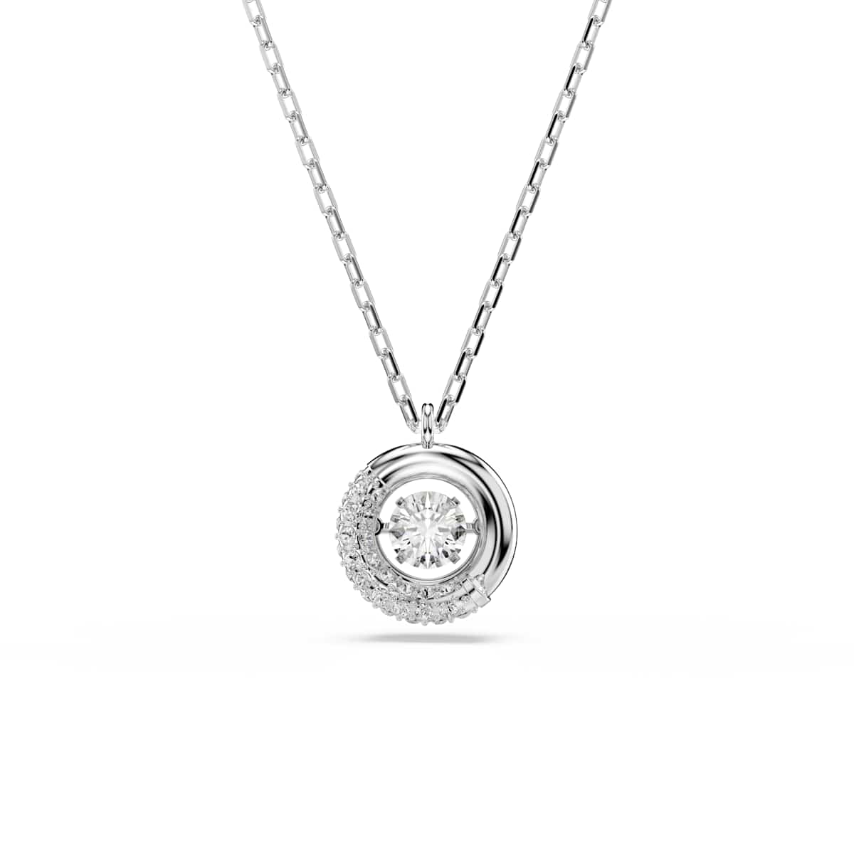 Swarovski Dextera pendant, Round cut, White, Rhodium plated : 5733400