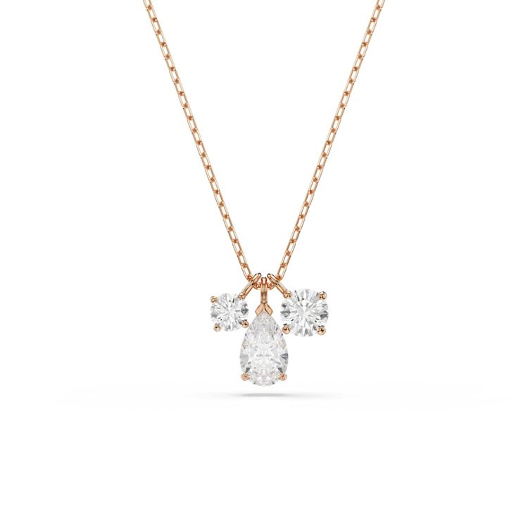 Swarovski Mesmera pendant, Mixed cuts, White, Rose gold-tone plated