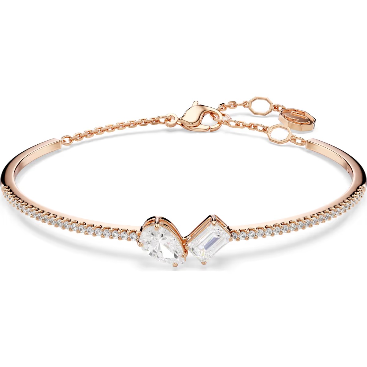 Mesmera bangle, Mixed cuts, White, Rose gold-tone plated 5734247