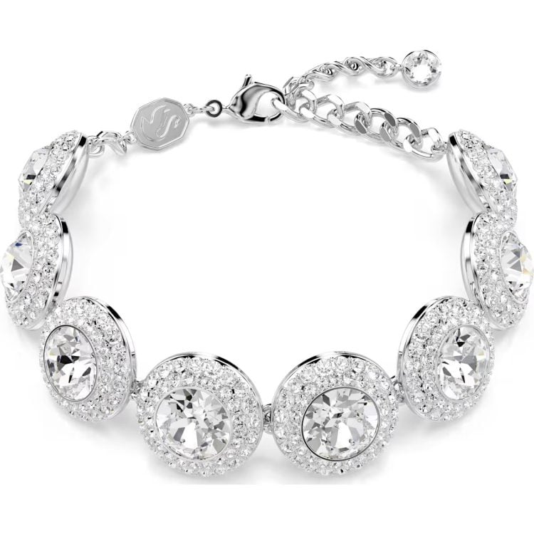 Swarovski Una Angelic bracelet, White, Rhodium plated