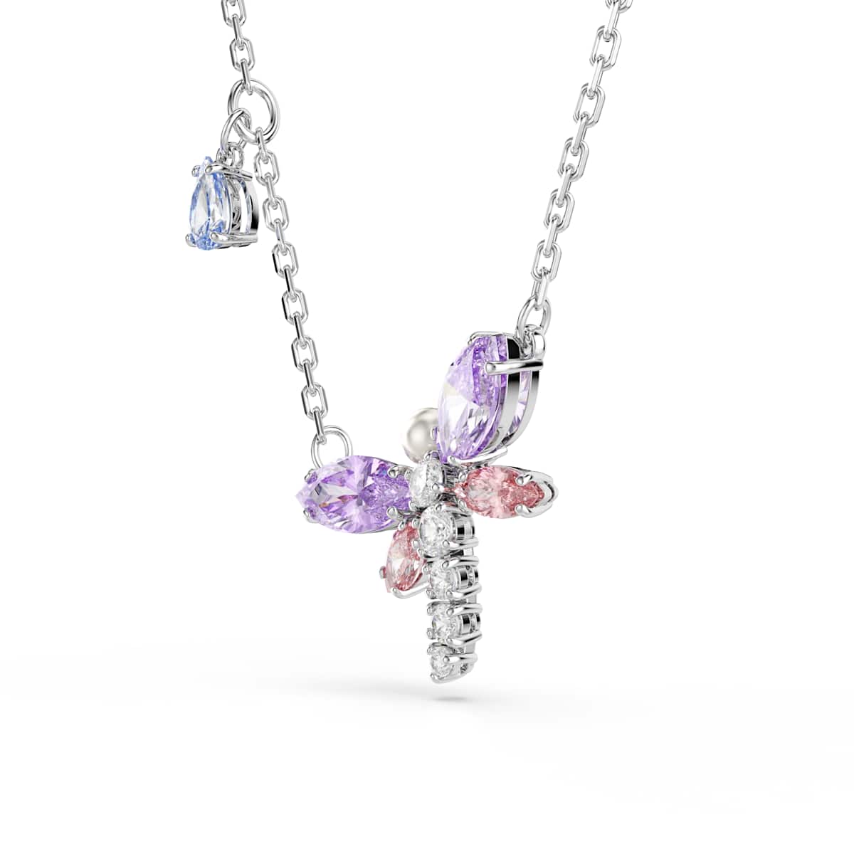 Ariana Grande x Swarovski pendant, Mixed cuts, Dragonfly, Multicoloured, Rhodium plated