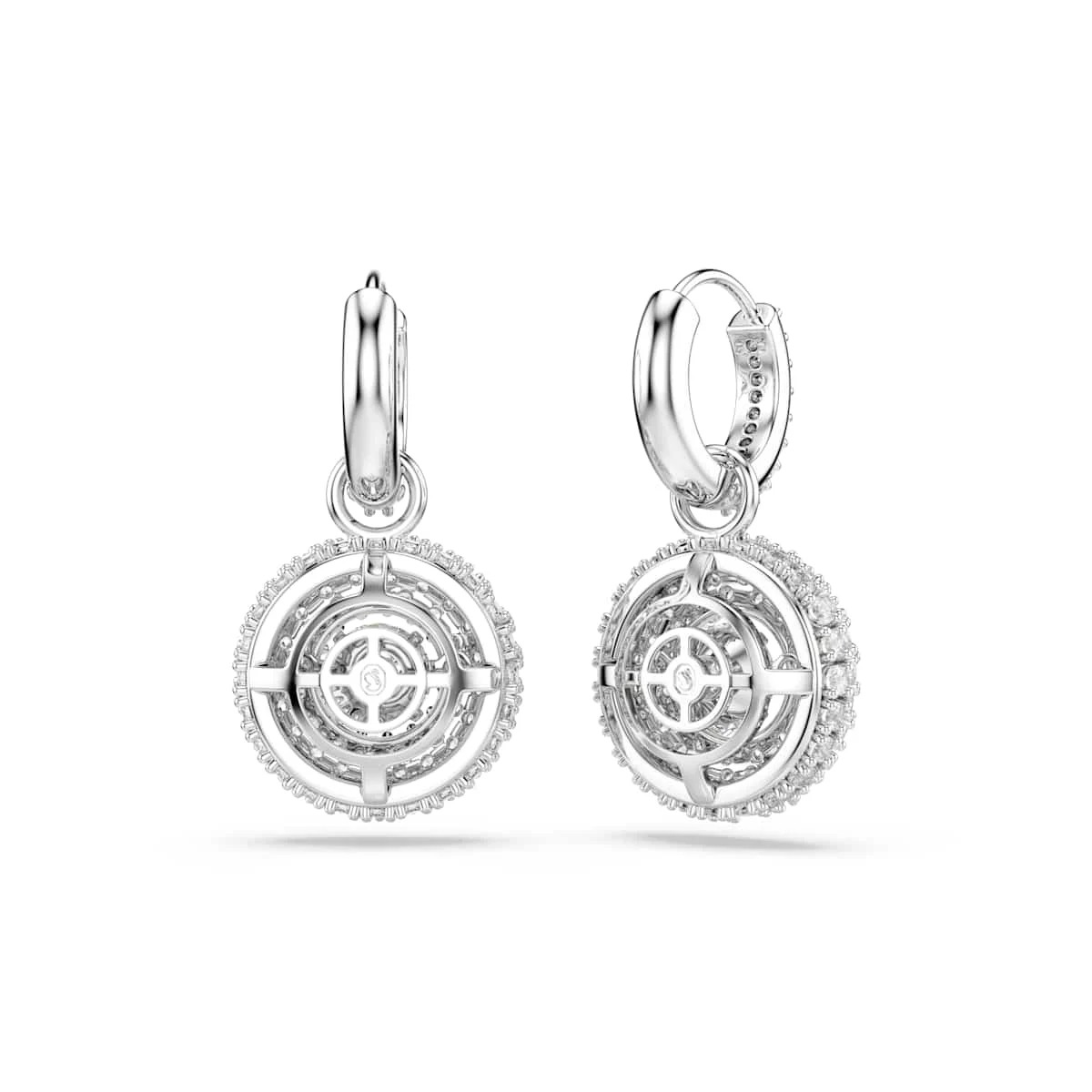 Swarovski Sublima drop earrings Round cut White Rhodium plated