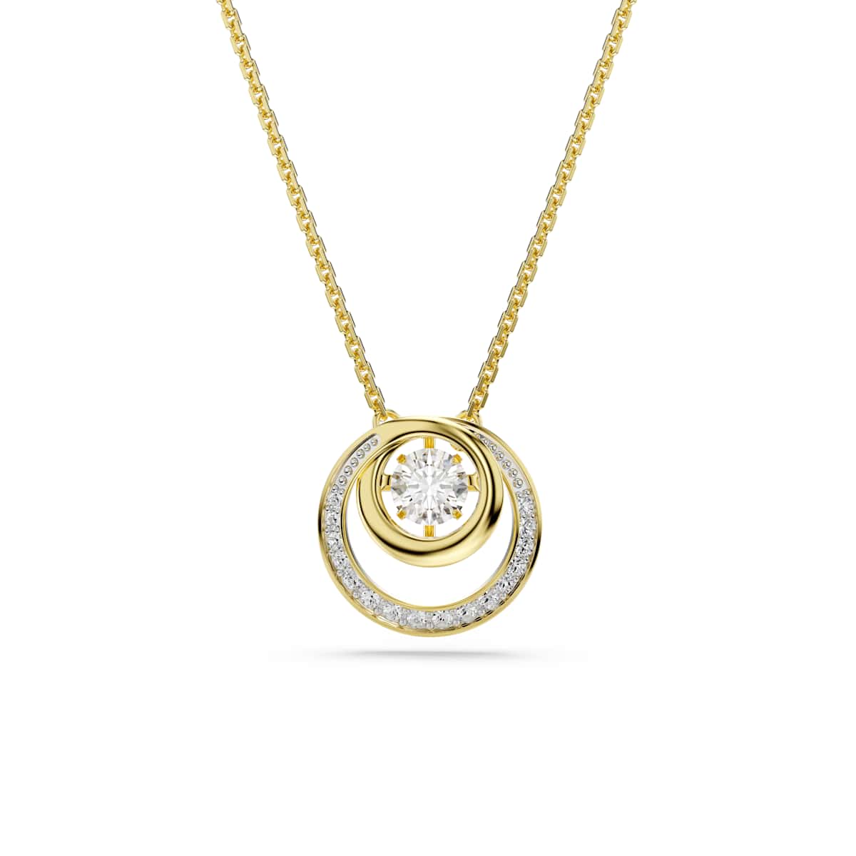 Swarovski Hyperbola pendant, Round cut, White, Gold-tone plated : 5738248
