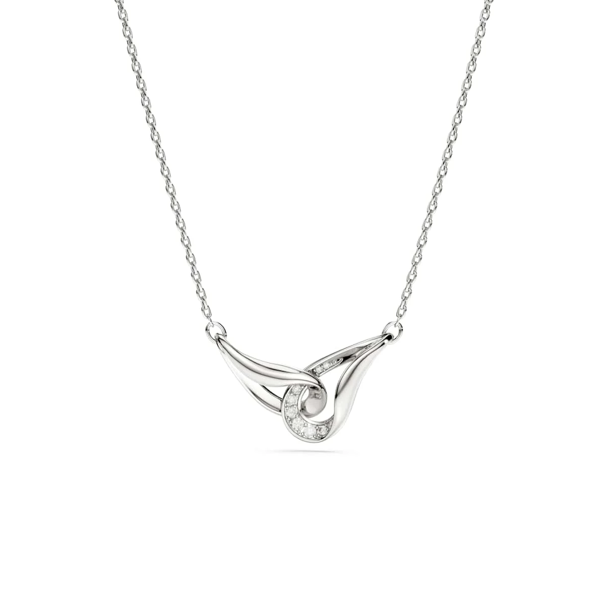 Swarovski Classica pendant Round cut Interlocking White Sterling silver