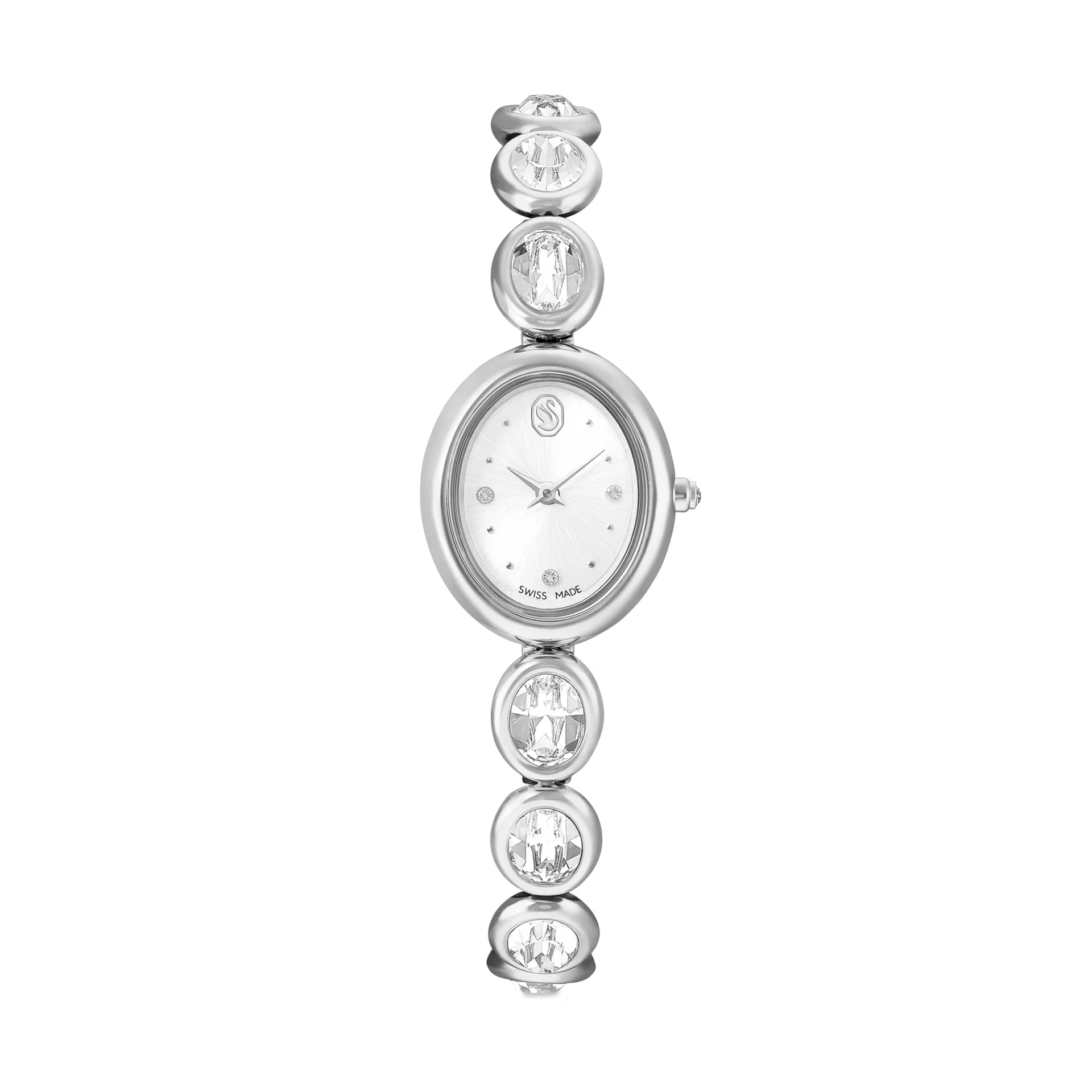 Swarovski Imber oval watch Swiss Made Metal bracelet Silver Tone Stainless steel