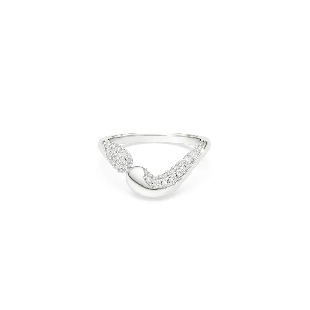 Swarovski Classica open ring Round cut White Sterling silver
