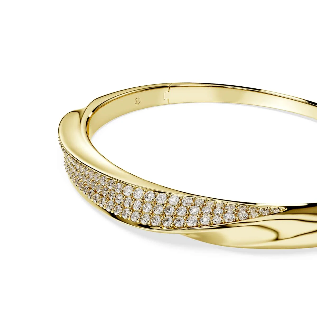Swarovski Classica Bangle Round, Sterling Silver,18ct gold finish
