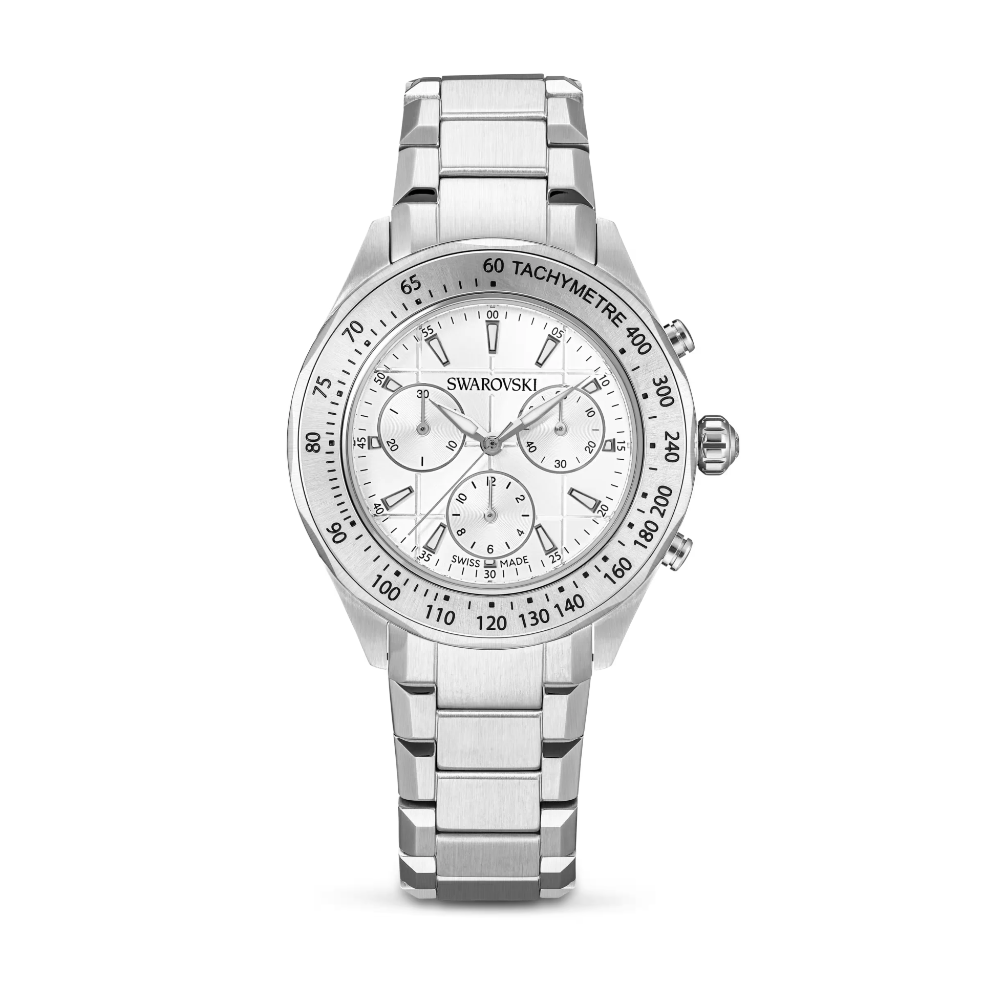 Swarovski Dextera tachymetre watch Swiss Made Metal bracelet Silver Tone Stainless steel