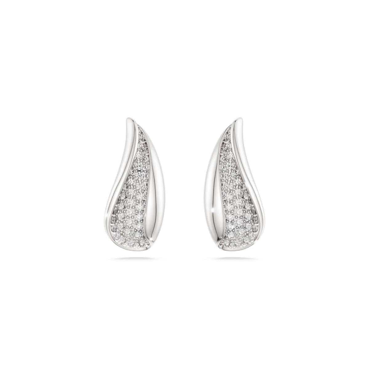 Swarovski Classica drop earrings Round cut White Sterling silver