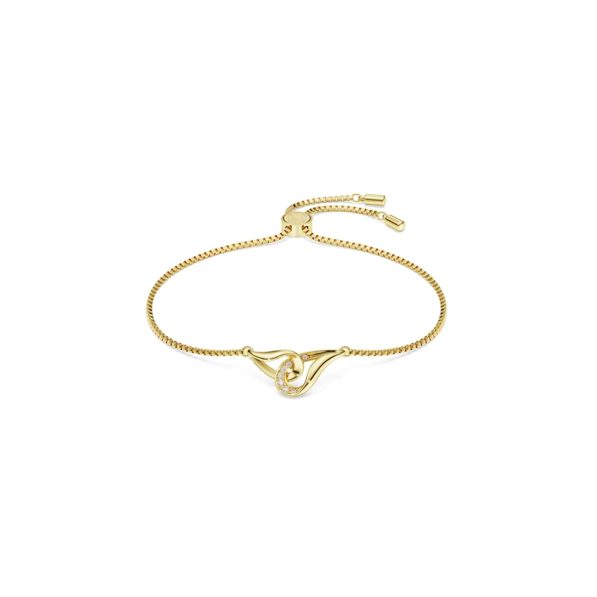 Swarovski Classica bracelet Round cut Interlocking White Sterling silver 18ct gold finish