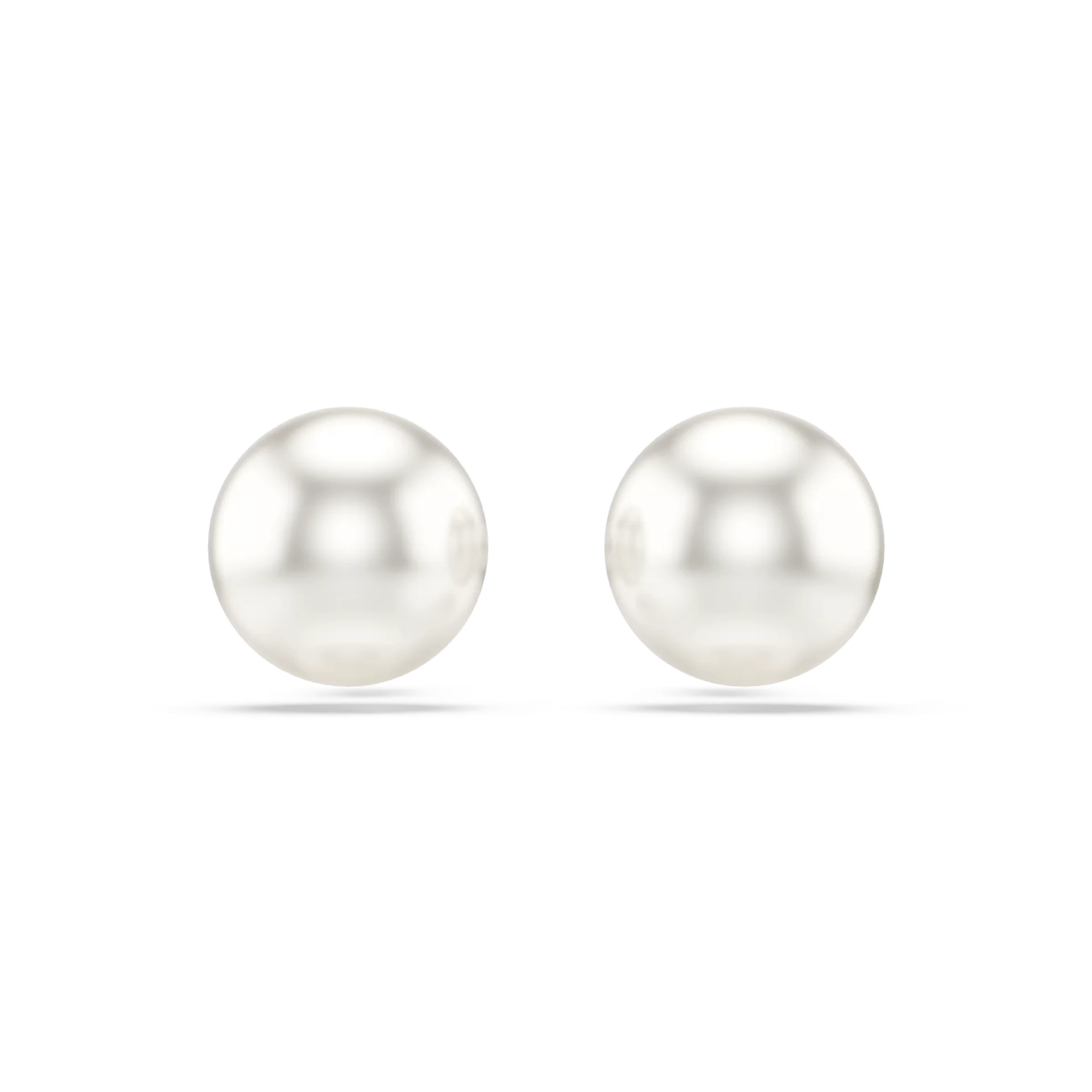 Swarovski Matrix stud earrings, Crystal pearl, White, Rhodium plated